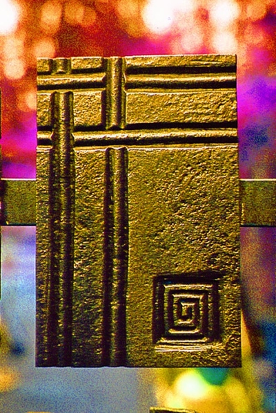 Stripes and square scroll