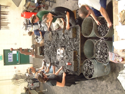 Preparing charcoal