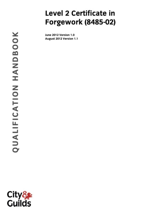 Banner Image of City & Guilds Level 2 Forgework Handbook